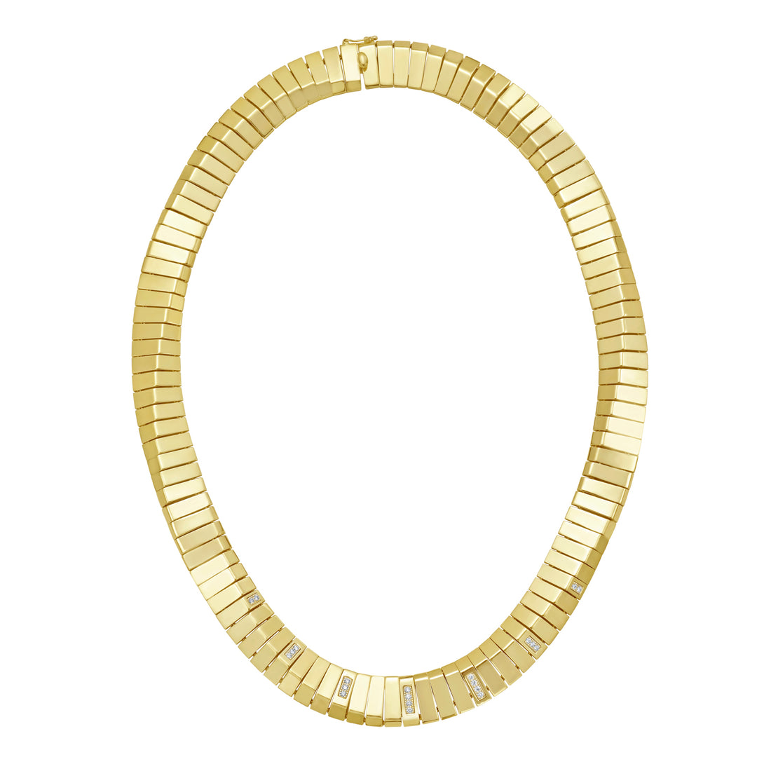 14K Diamond Piano Link Necklace