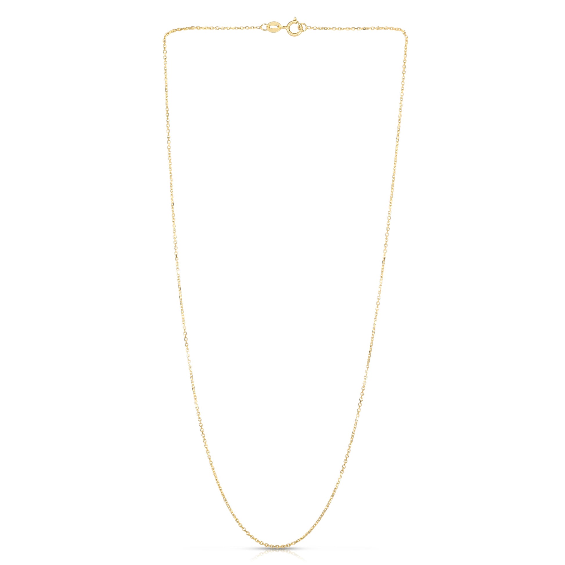 14K Gold 1.1mm Diamond Cut Cable Chain