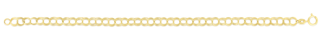 14K Gold Small Double Link Lite Charm Bracelet