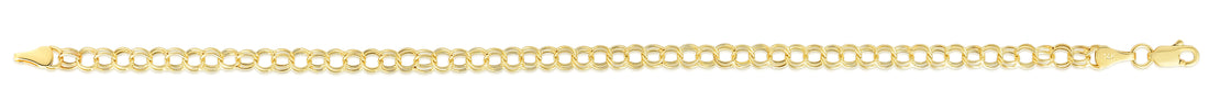 14K Gold Mini Double Link Lite Charm Bracelet