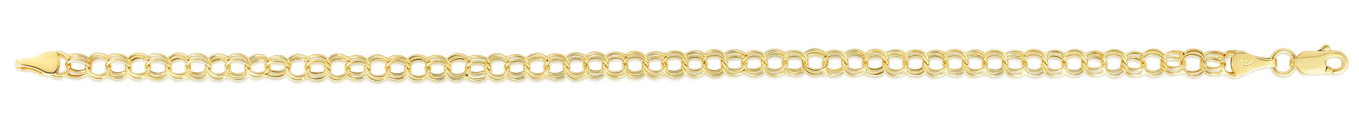 14K Gold Mini Double Link Lite Charm Bracelet