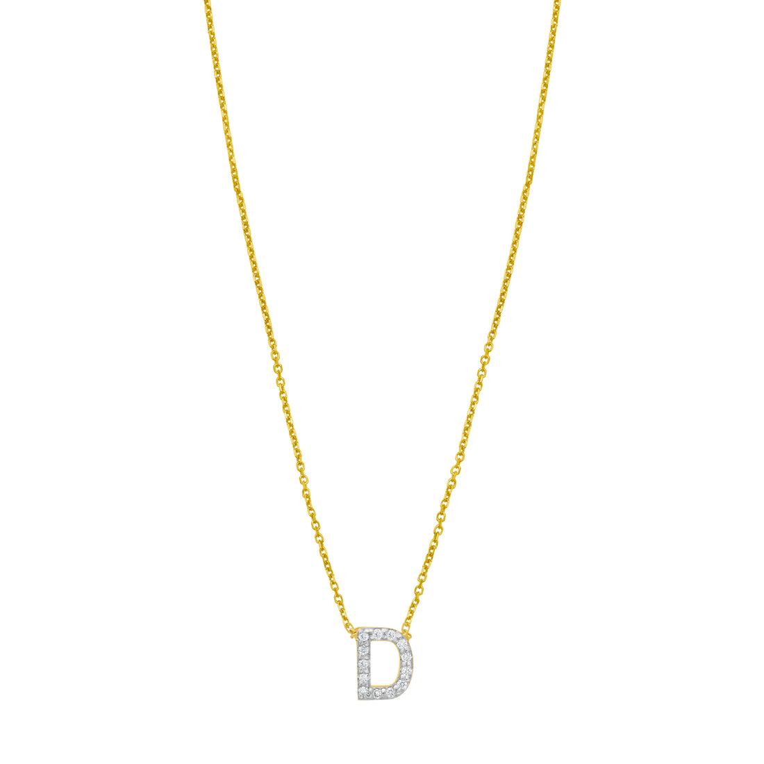 14K Mini Diamond D Initial