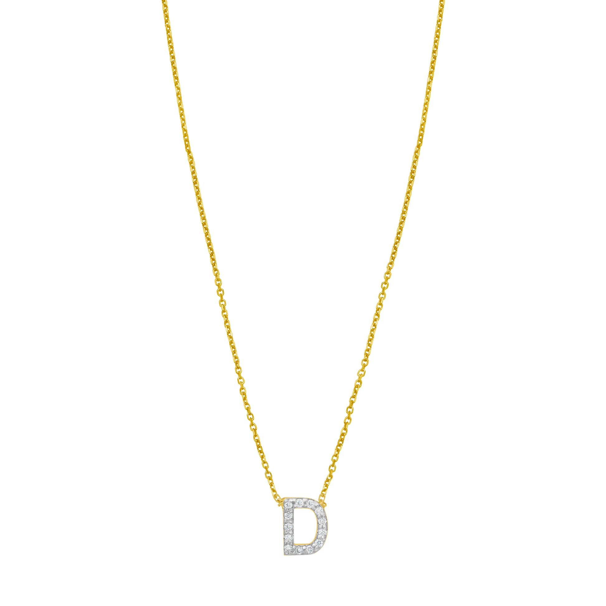 14K Mini Diamond D Initial