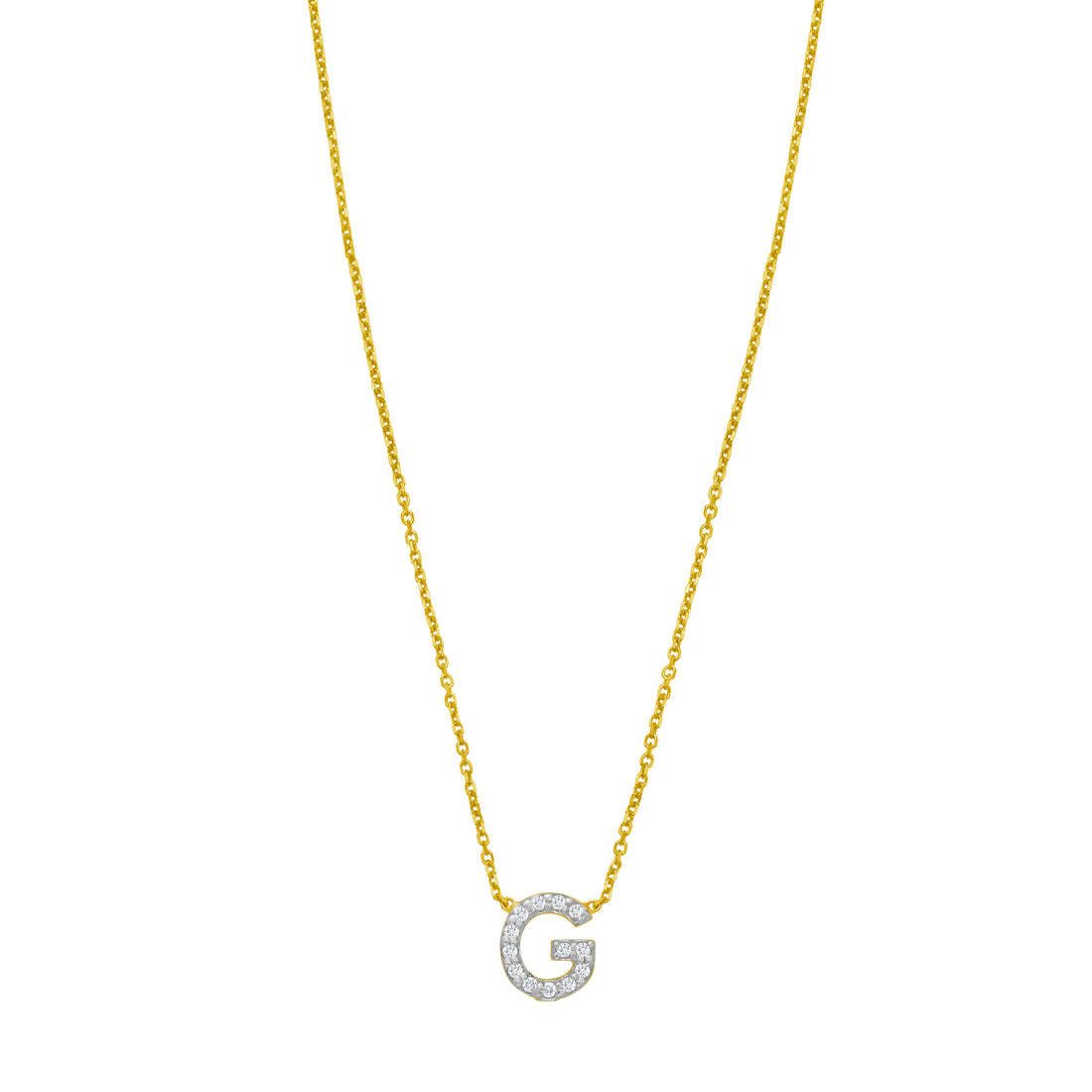 14K Mini Diamond G Initial
