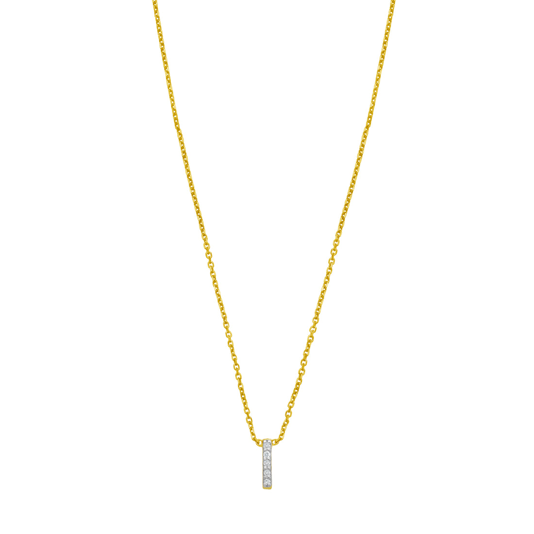 14K Mini Diamond I Initial