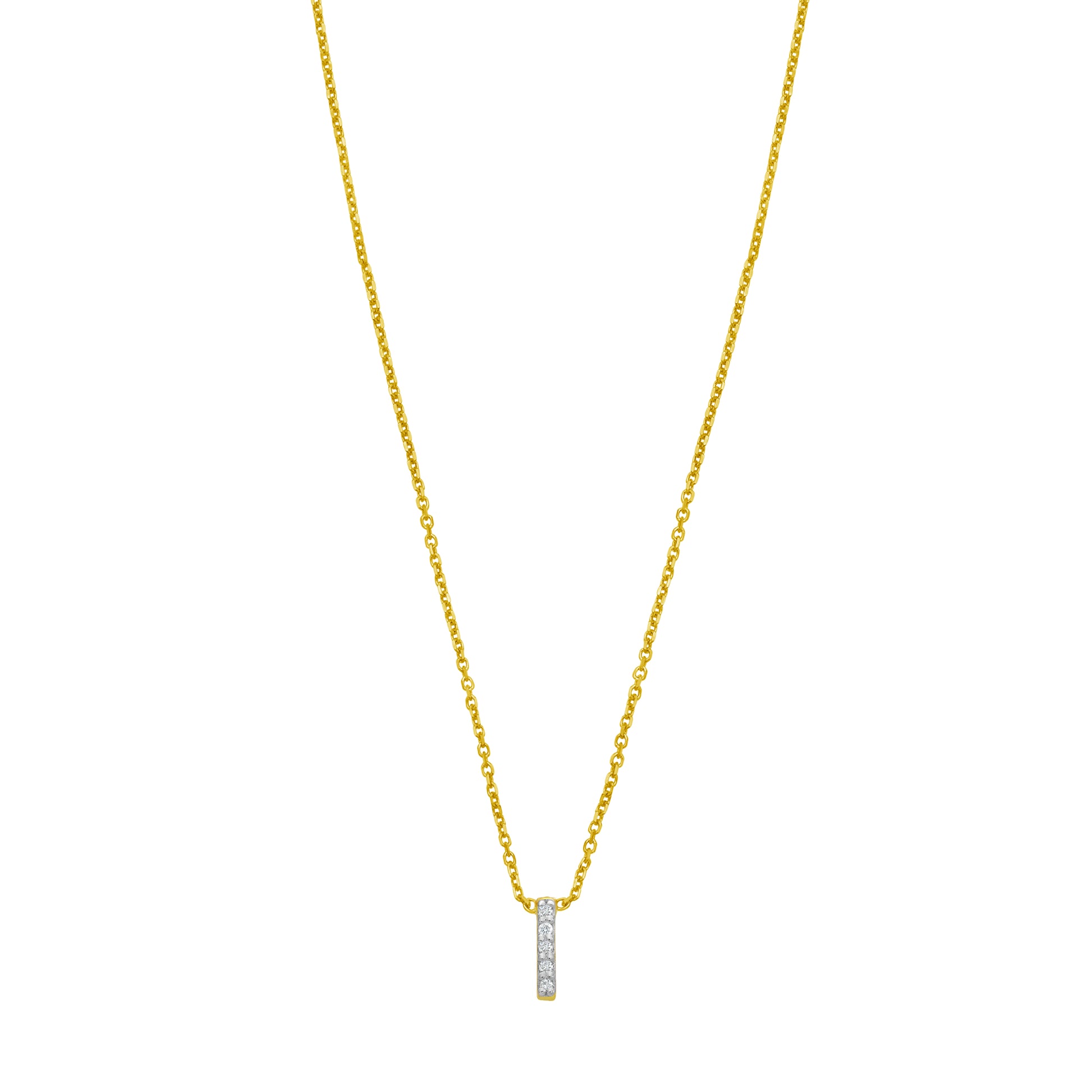 14K Mini Diamond I Initial