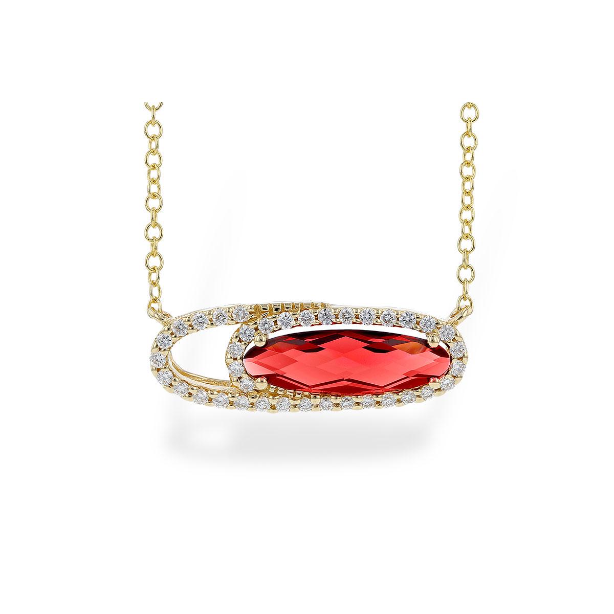14KT Gold Garnet Necklace