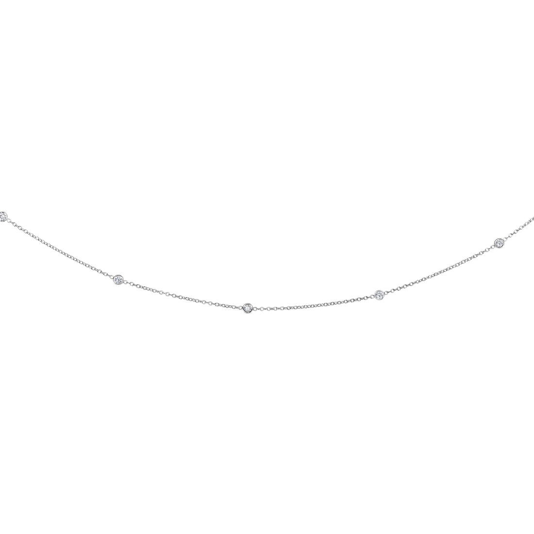 14K Gold .25ct Diamond Station Necklace