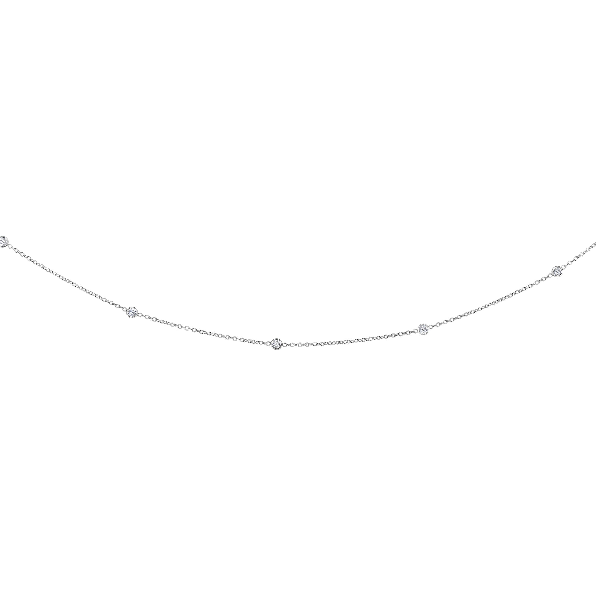 14K Gold .25ct Diamond Station Necklace