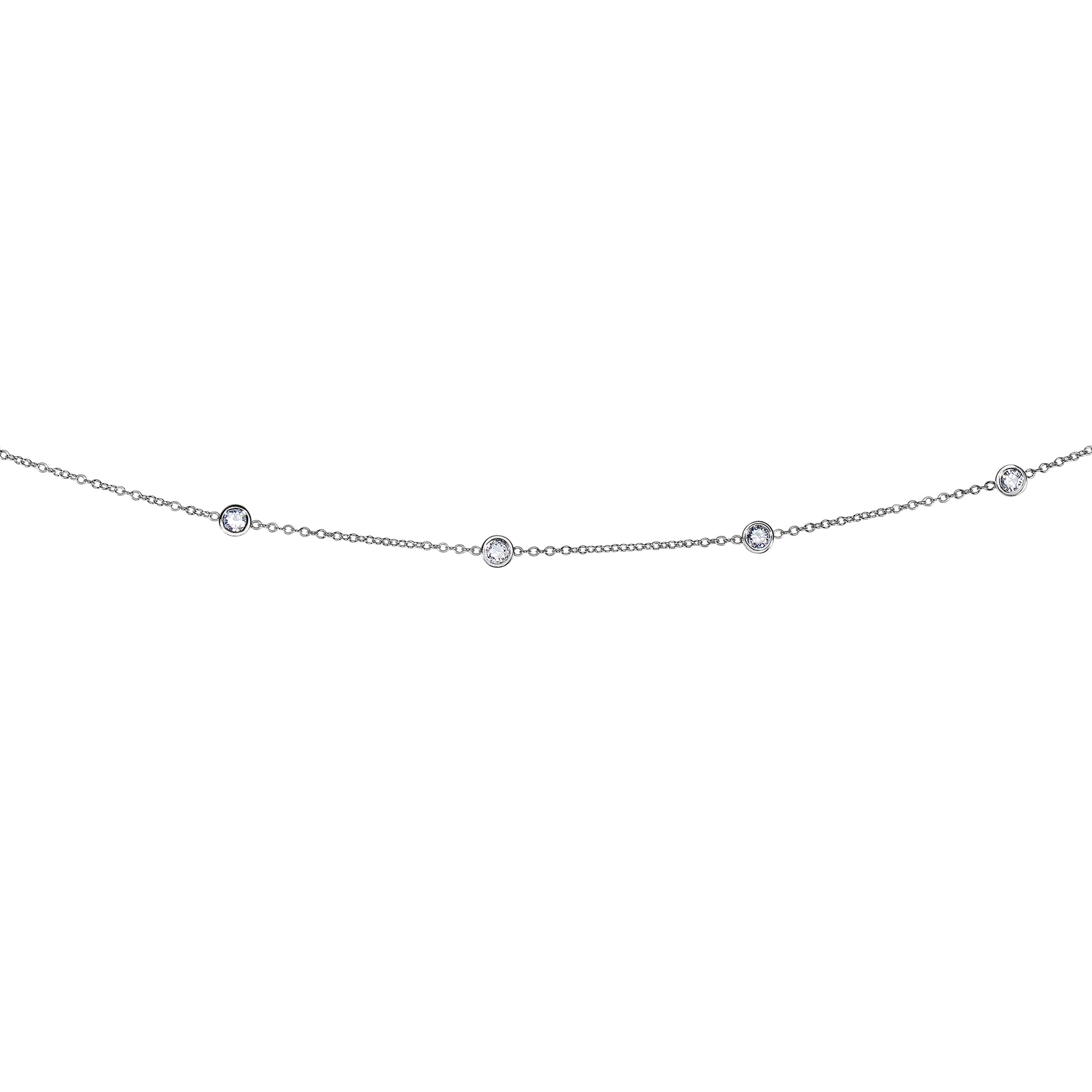 14K Gold 1.0ct Diamond Station Necklace