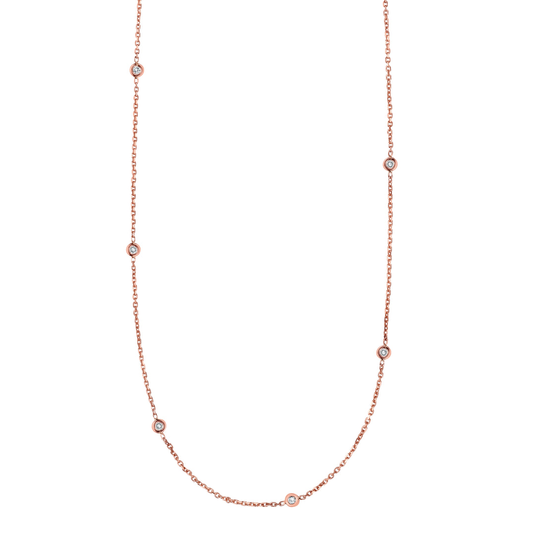 14K Gold .25ct Diamond Station Necklace