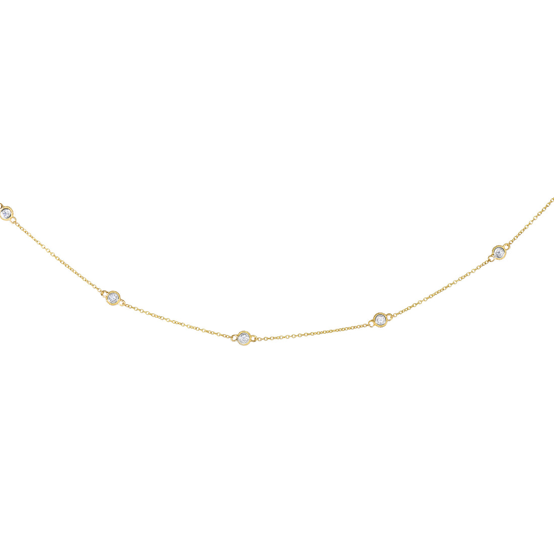 14K Gold .25ct Diamond Station Necklace
