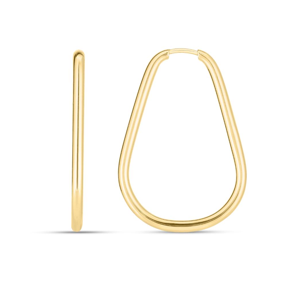 14K Endless Pear Hoop Earring