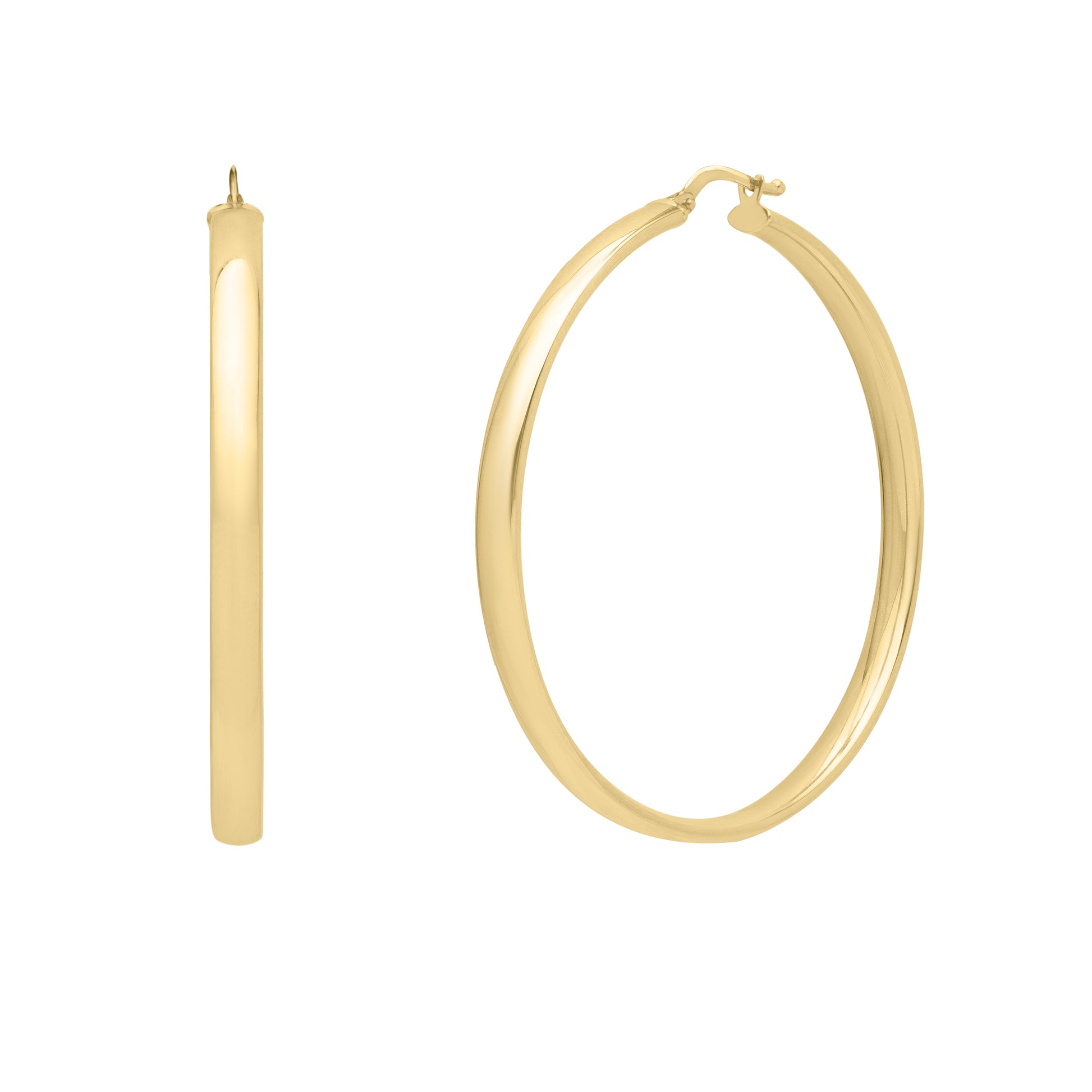 14K Large Wedding Band Hoops
