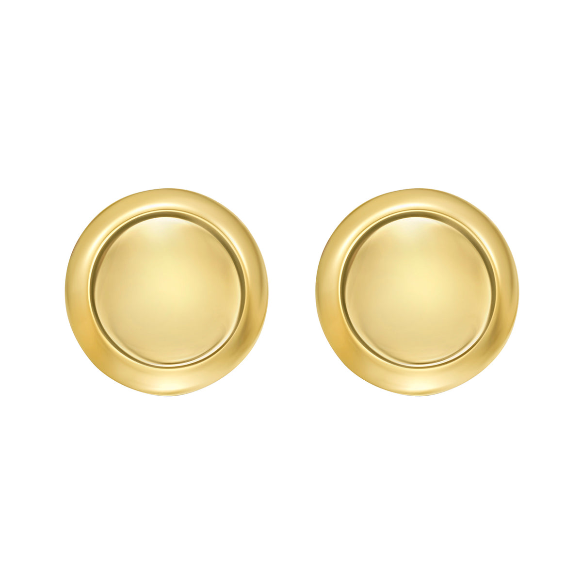 14K Polished Button Stud Earrings