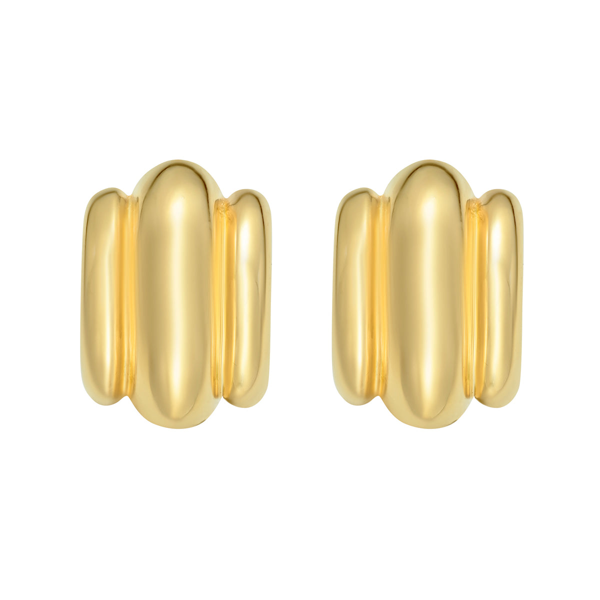 14K Triple Bar Half Hoop Earrings