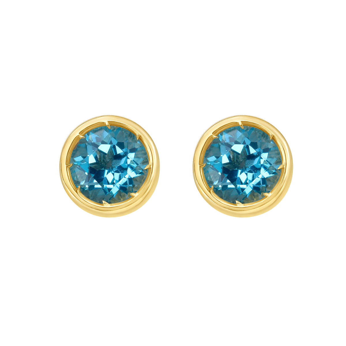 14K Sky Blue Topaz Birthstone Earrings