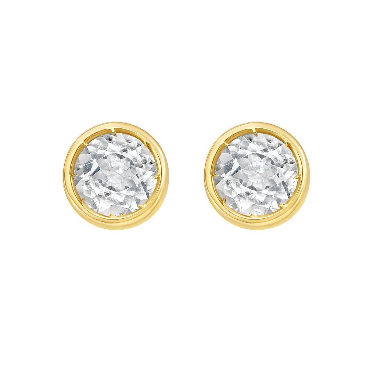 14K White Topaz Birthstone Earrings