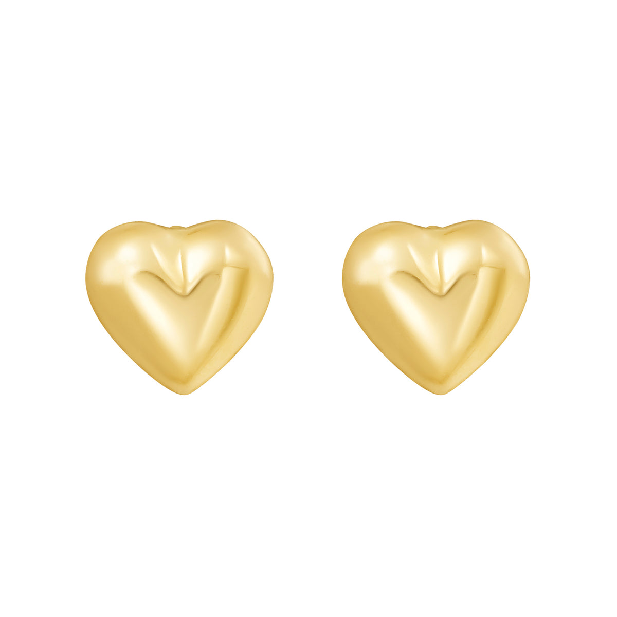 14K Mini Puffed Heart Studs