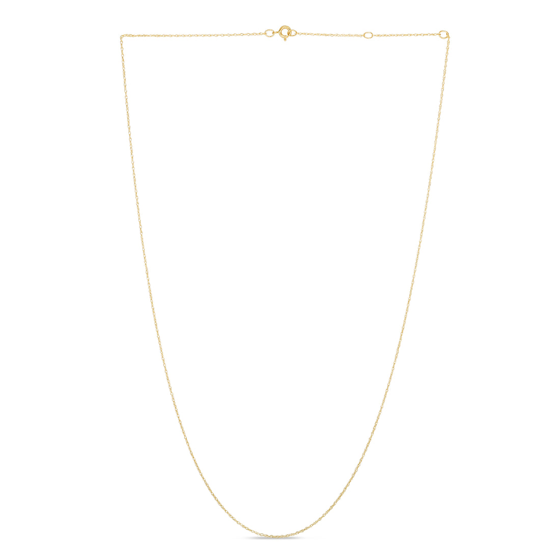 14K Gold .5mm Double Extendable Rope Chain