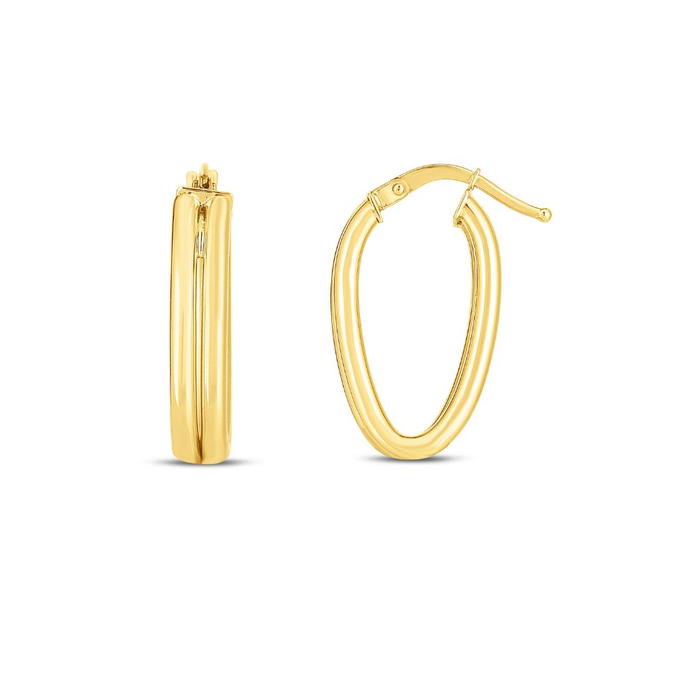 14K Double Oval Hoop Earrings