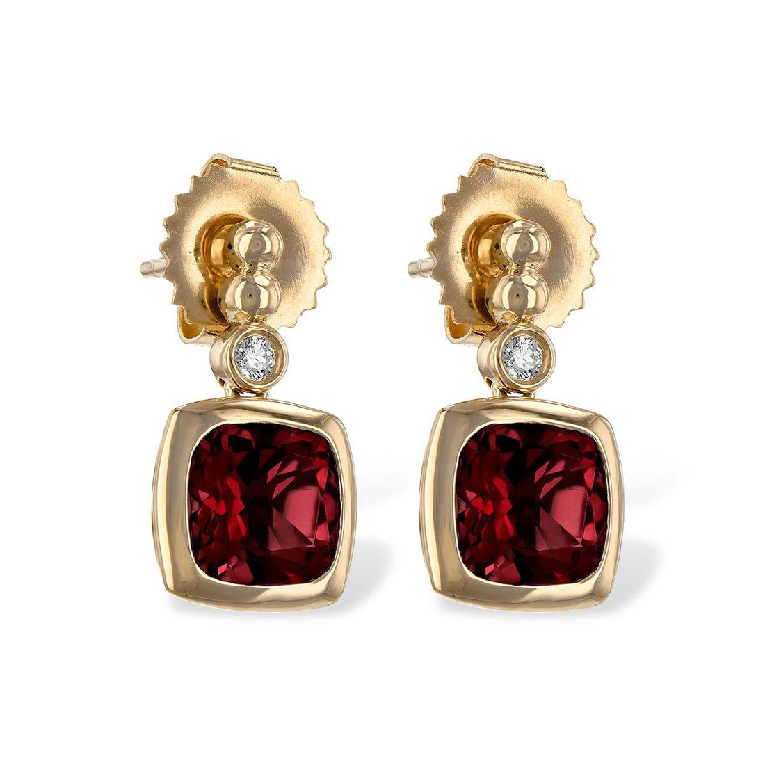 14KT Gold Garnet Earrings
