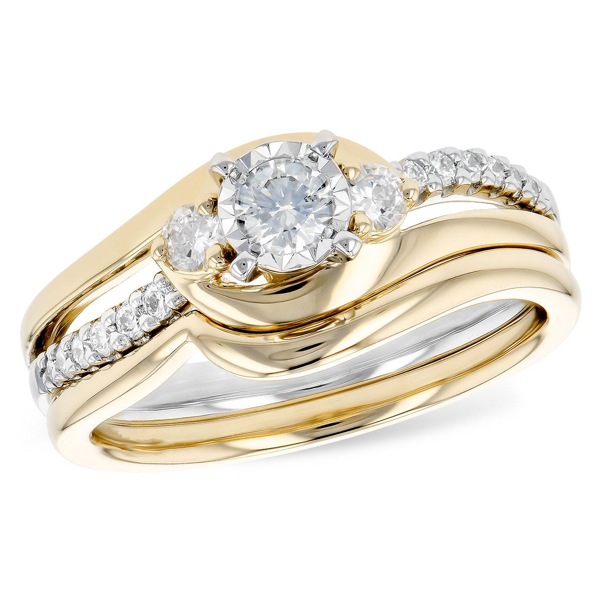 14KT Gold Two-Piece Wedding Set