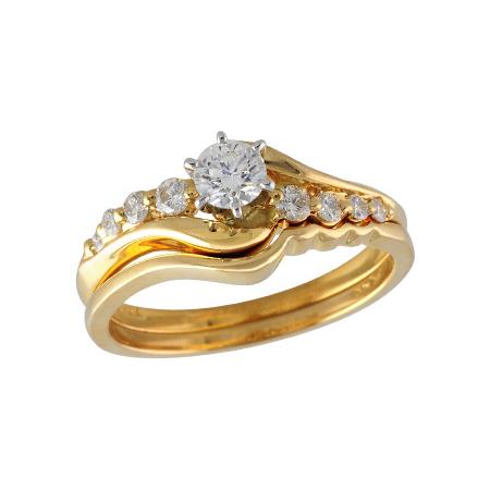 14KT Gold Two-Piece Wedding Set