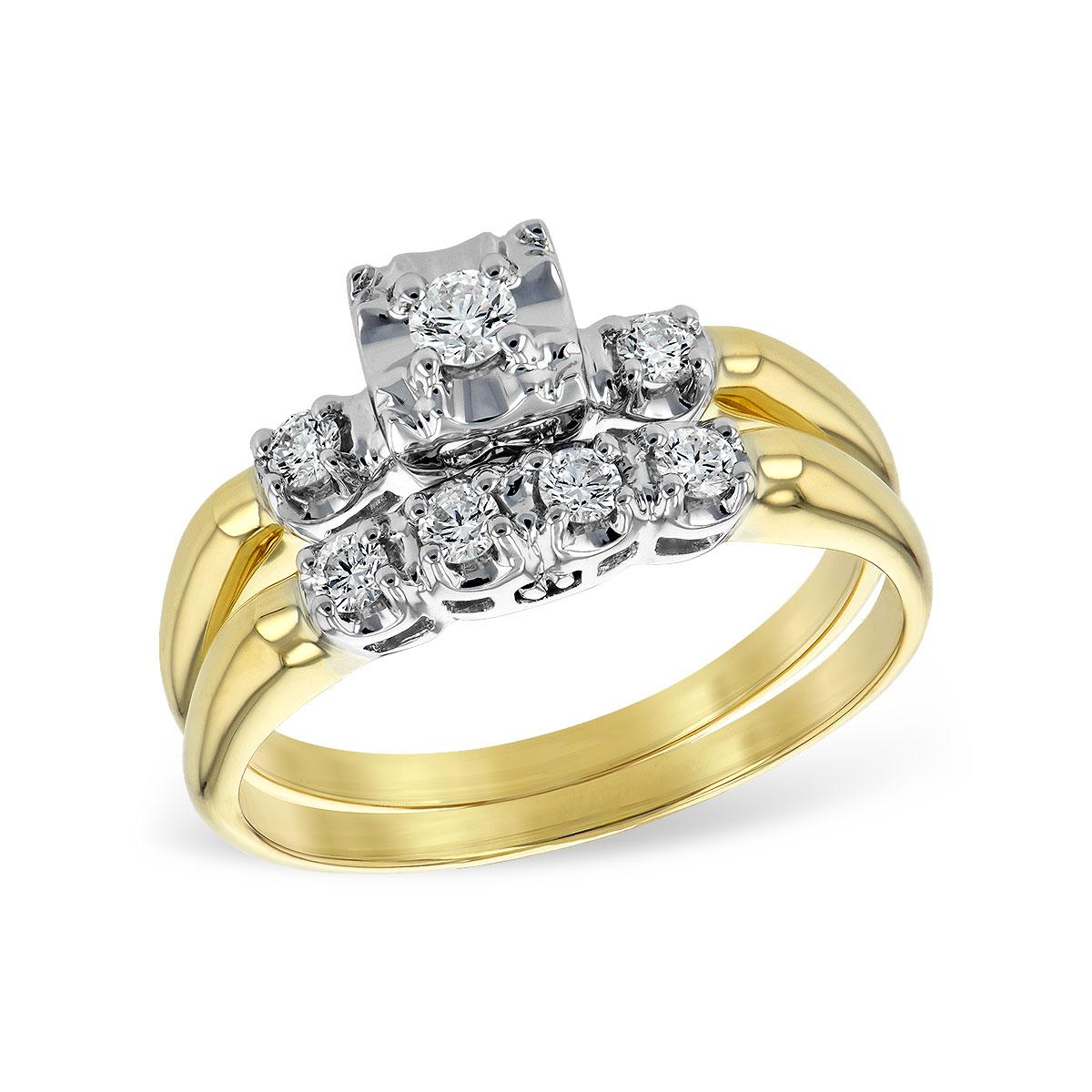 14KT Gold Two-Piece Wedding Set