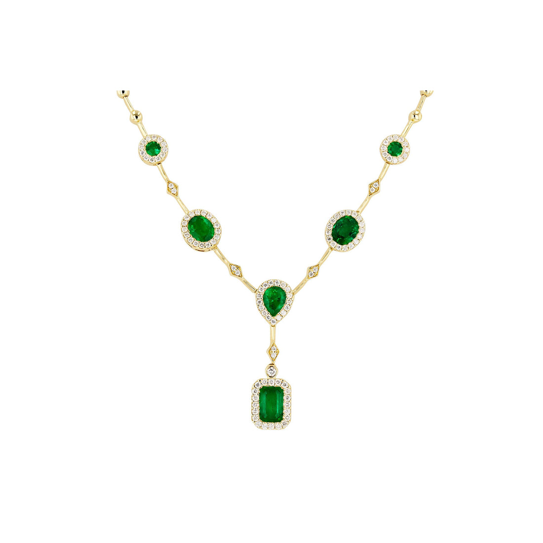 14KT Gold Emerald & Ruby Necklace