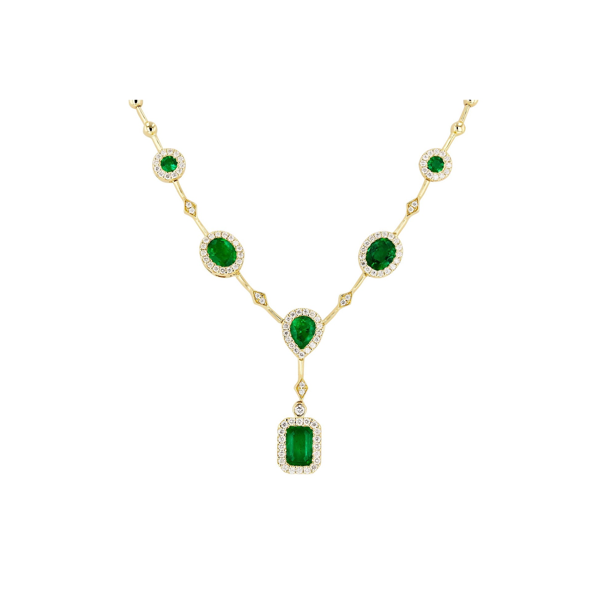 14KT Gold Emerald & Ruby Necklace