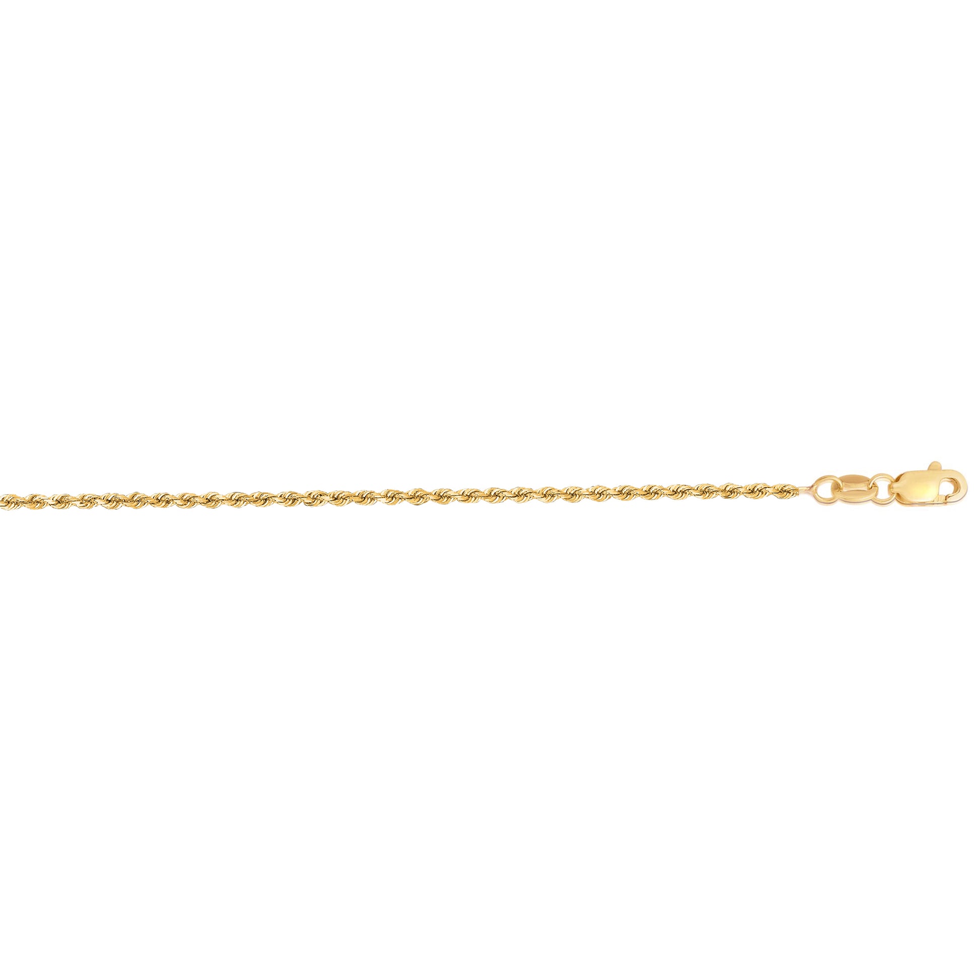 14K Gold 18"" 1.4mm Diamond Cut Royal Rope Chain