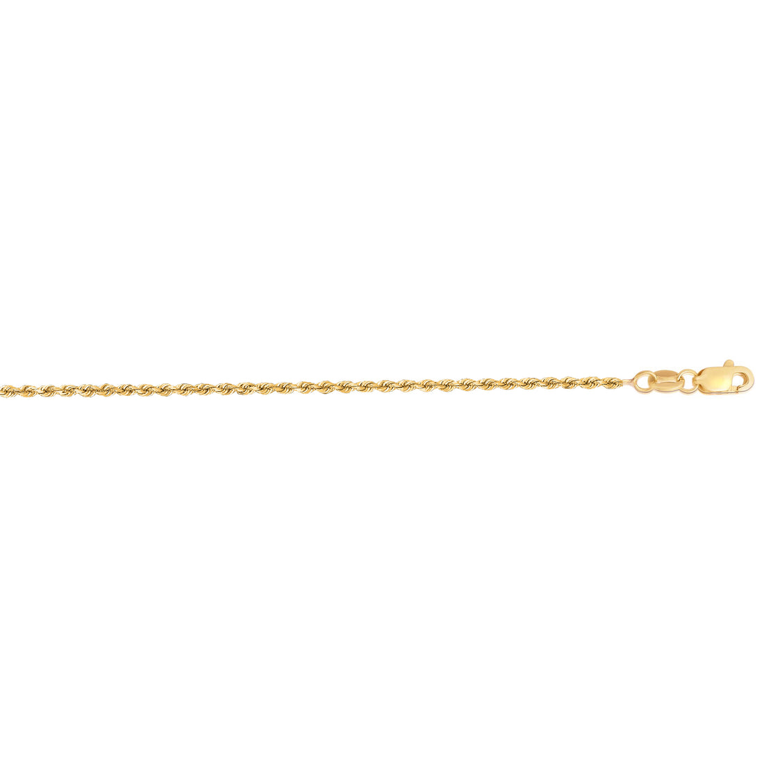14K Gold 22"" 1.4mm Diamond Cut Royal Rope Chain