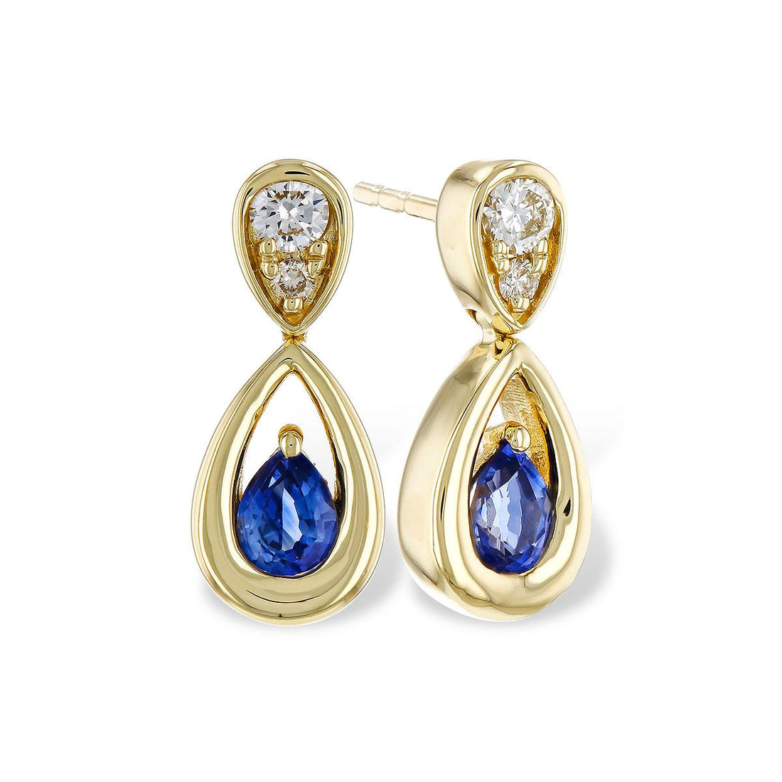 14KT Gold Sapphire Earrings