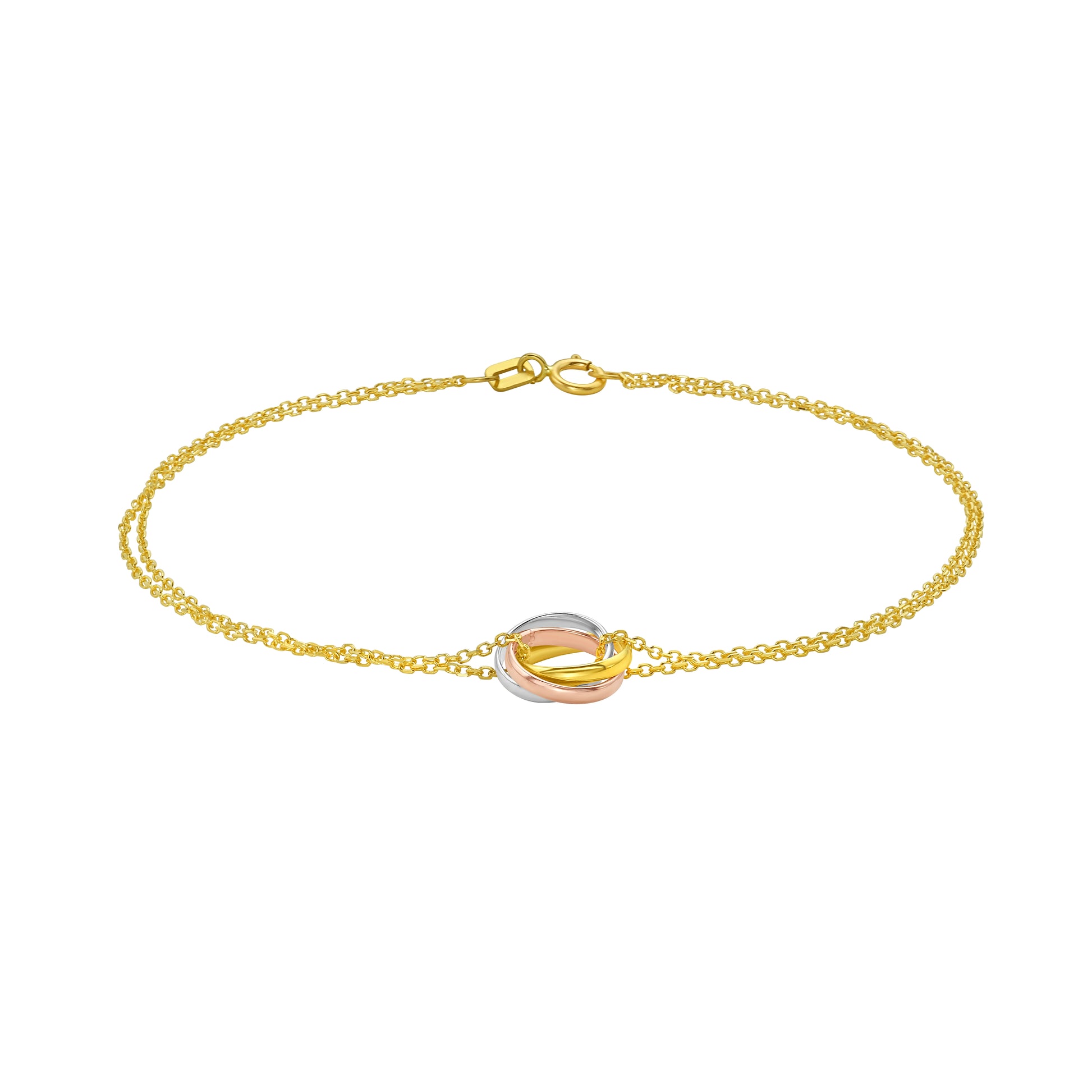 14K Trinity Chain Bracelet
