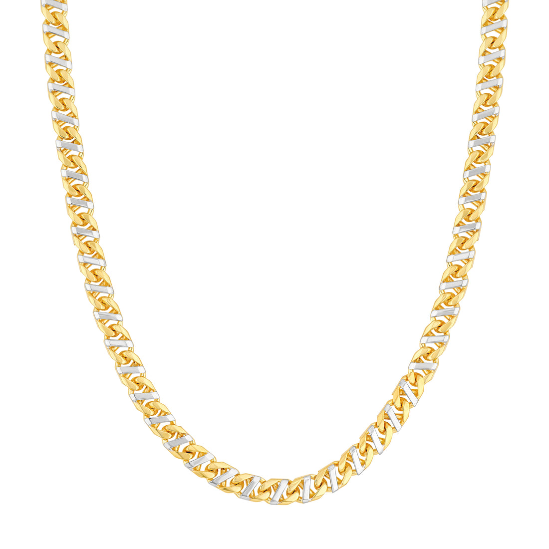 7mm Two-Tone Mens Mariner Chain