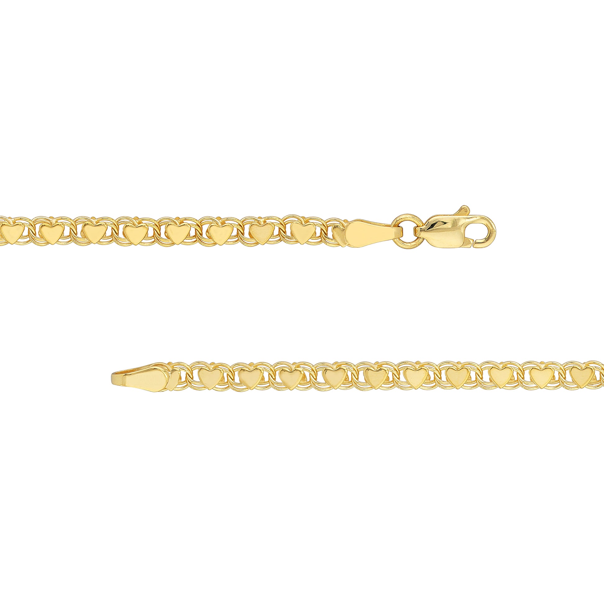 Kids ID Bracelet on Heart Mirror Rope Chain