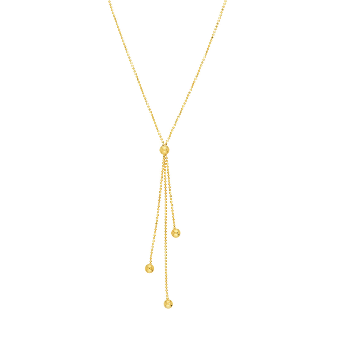 Triple Bead Dangle Lariat Necklace