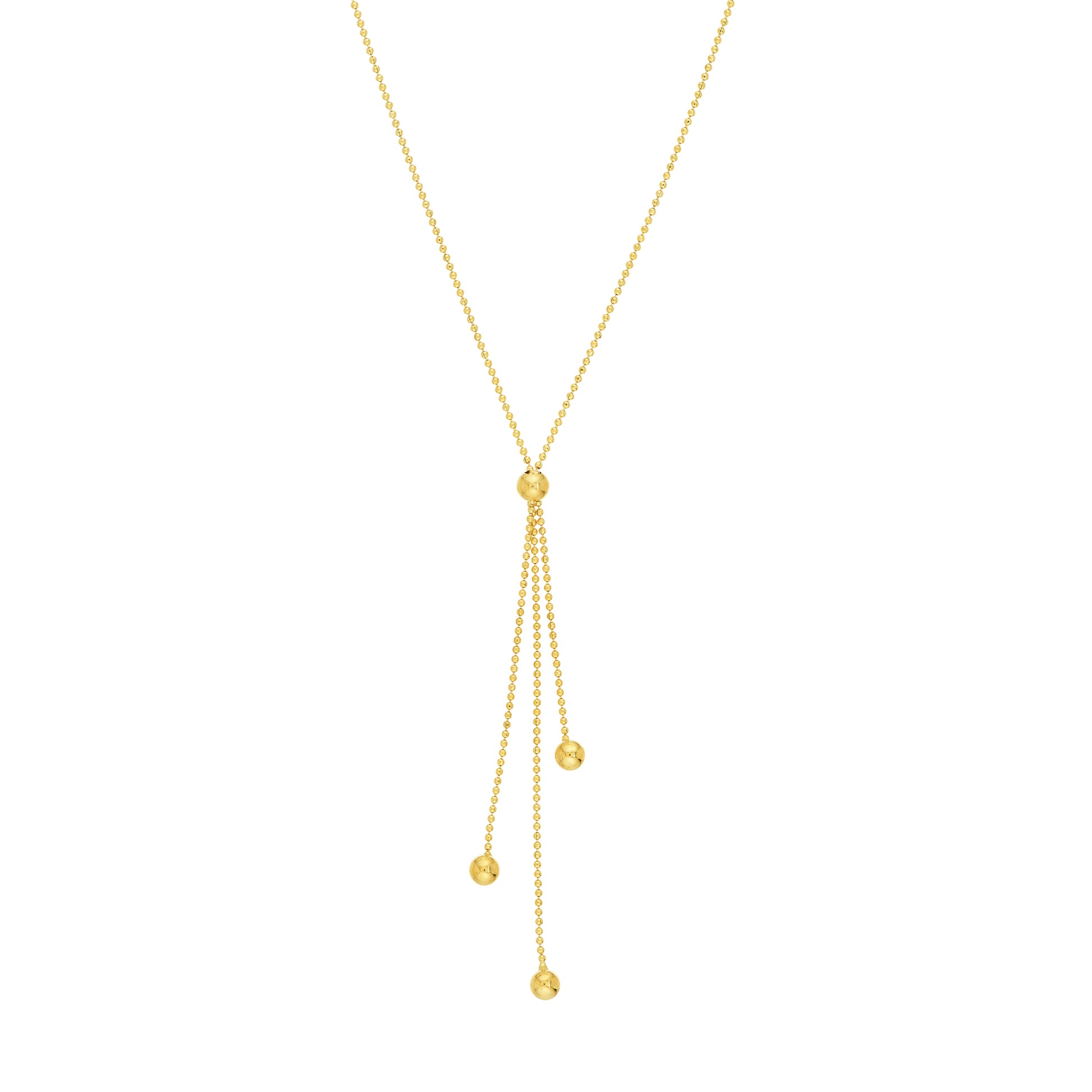 Triple Bead Dangle Lariat Necklace