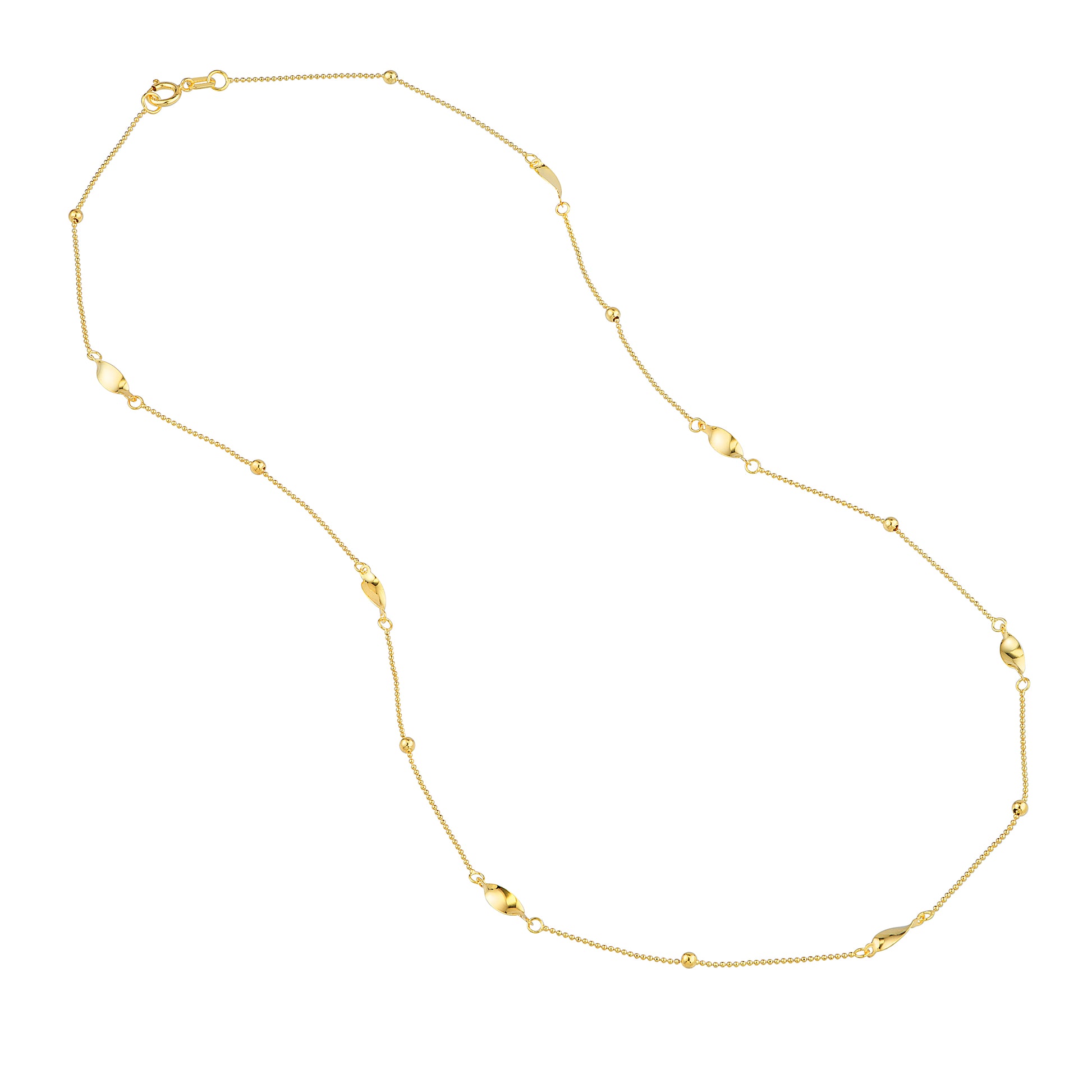 Bead and Marquise Stations Necklace