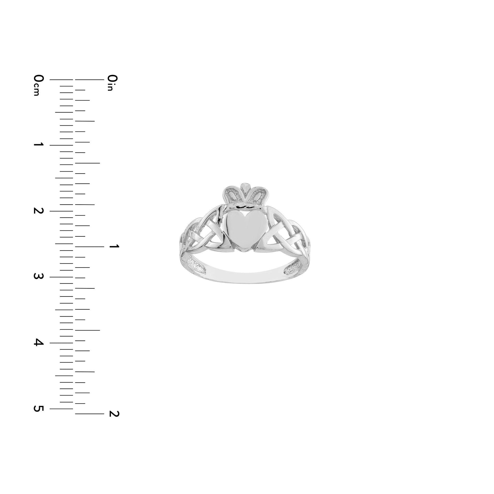 High-Polished Braided Claddagh Ring