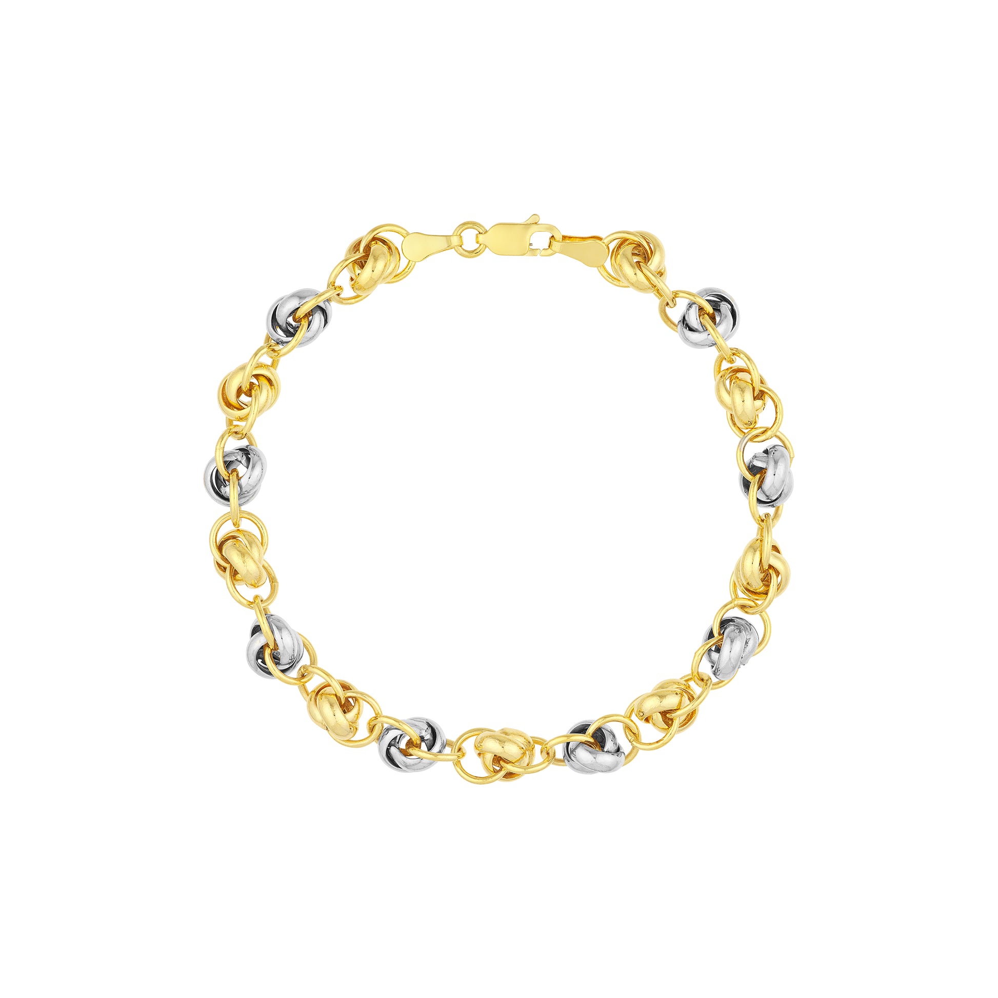Two-Tone Knotted Link Chain Bracelet