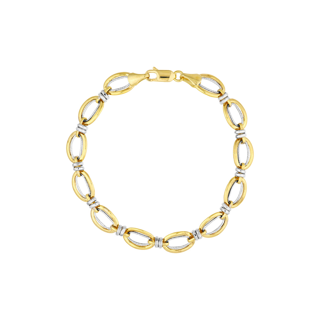 Two-Tone Polished Double Link Bracelet