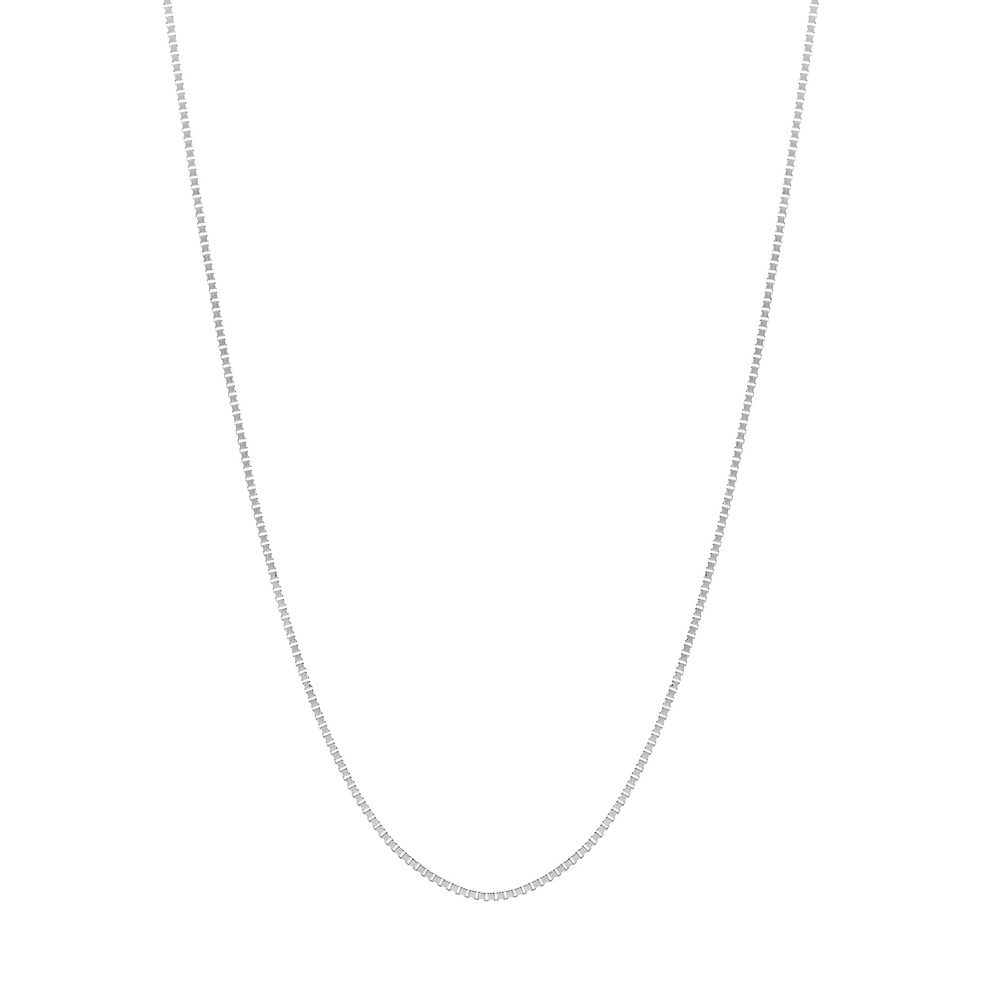 0.8mm Sterling Box Chain w/Slider Bead