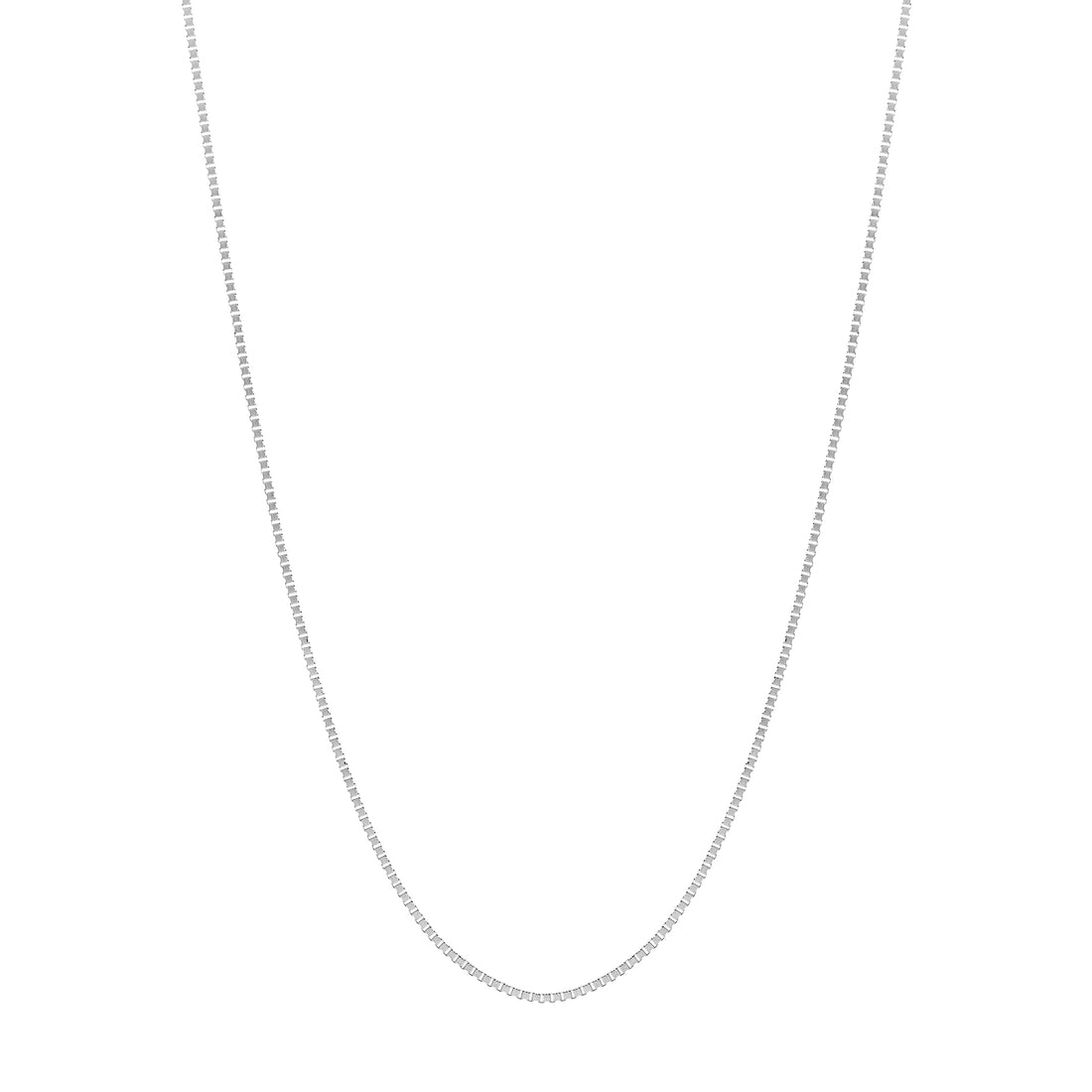 0.8mm Sterling Box Chain w/Slider Bead