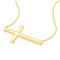 Large Sideways Cross Adjustable Necklace