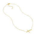 Large Sideways Cross Adjustable Necklace