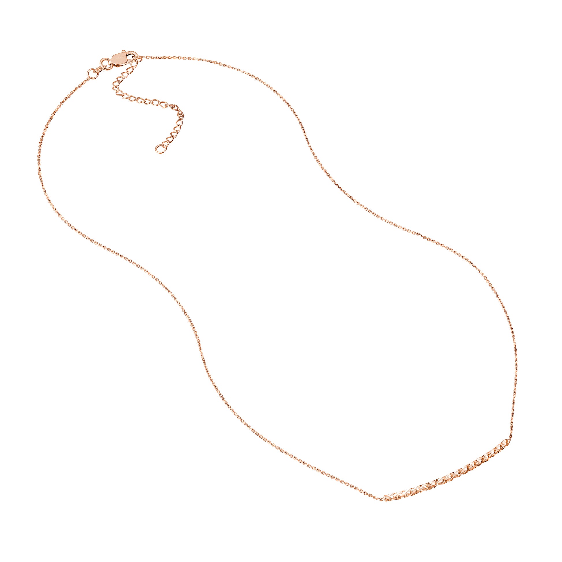 Diamond-Cut Curved Bar Adjustable Necklace