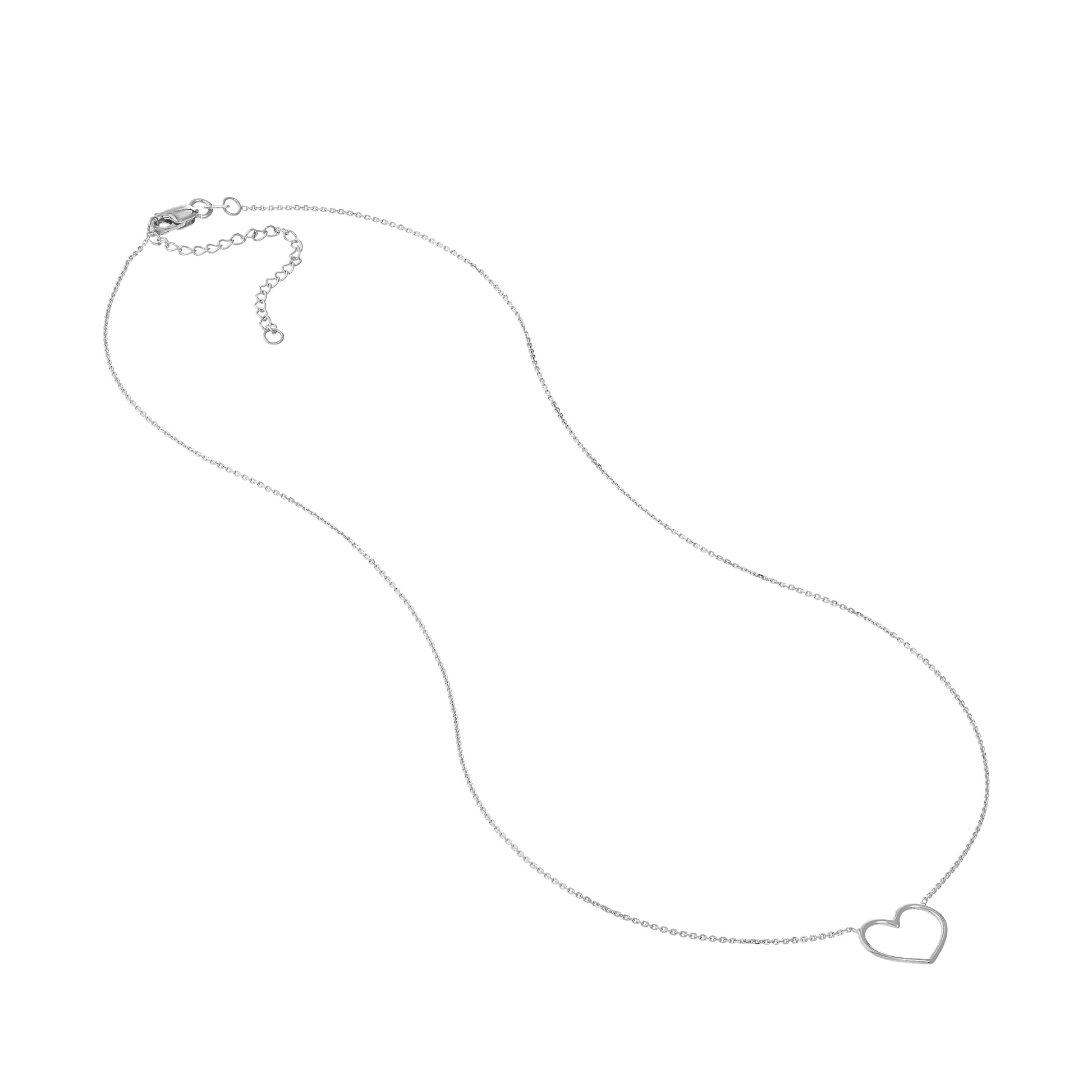 Open Wire Heart Adjustable Necklace
