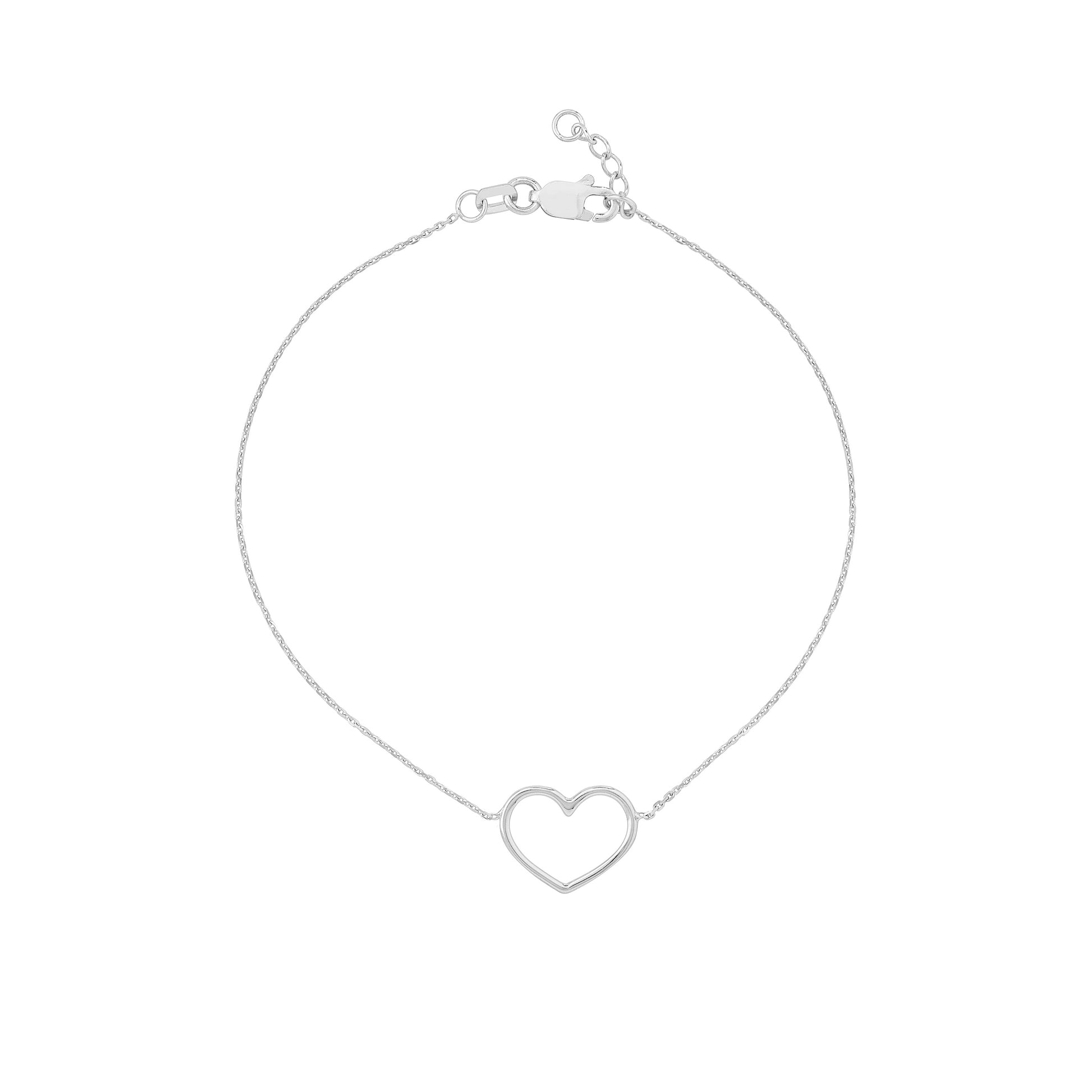 Open Wire Heart Adjustable Bracelet